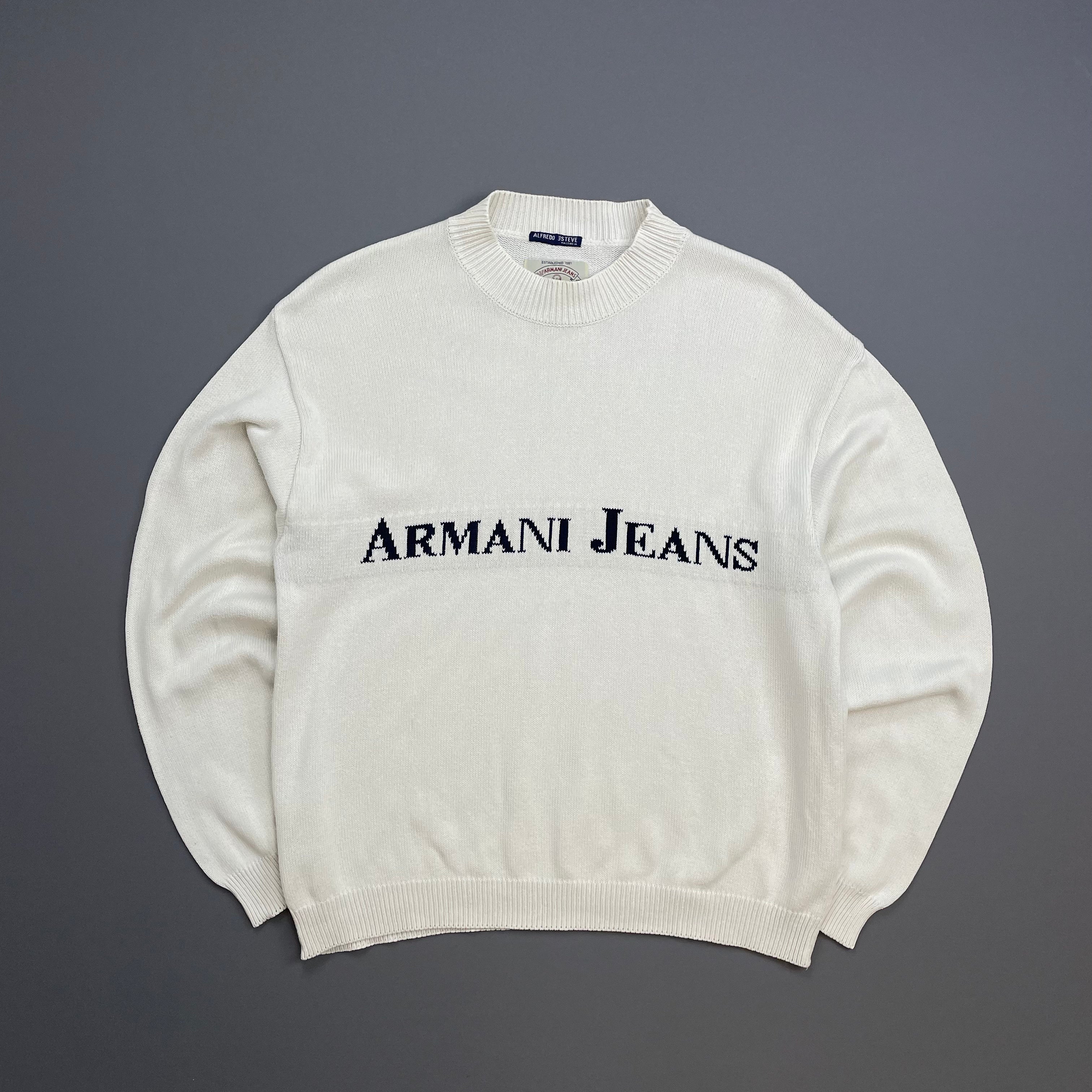 sullen armani jeans ニット archive カーブ期 ジップ Armani Jeans