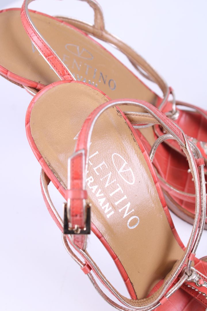Valentino Coral embellished strap heel Coral 39 | UK 6, Gold