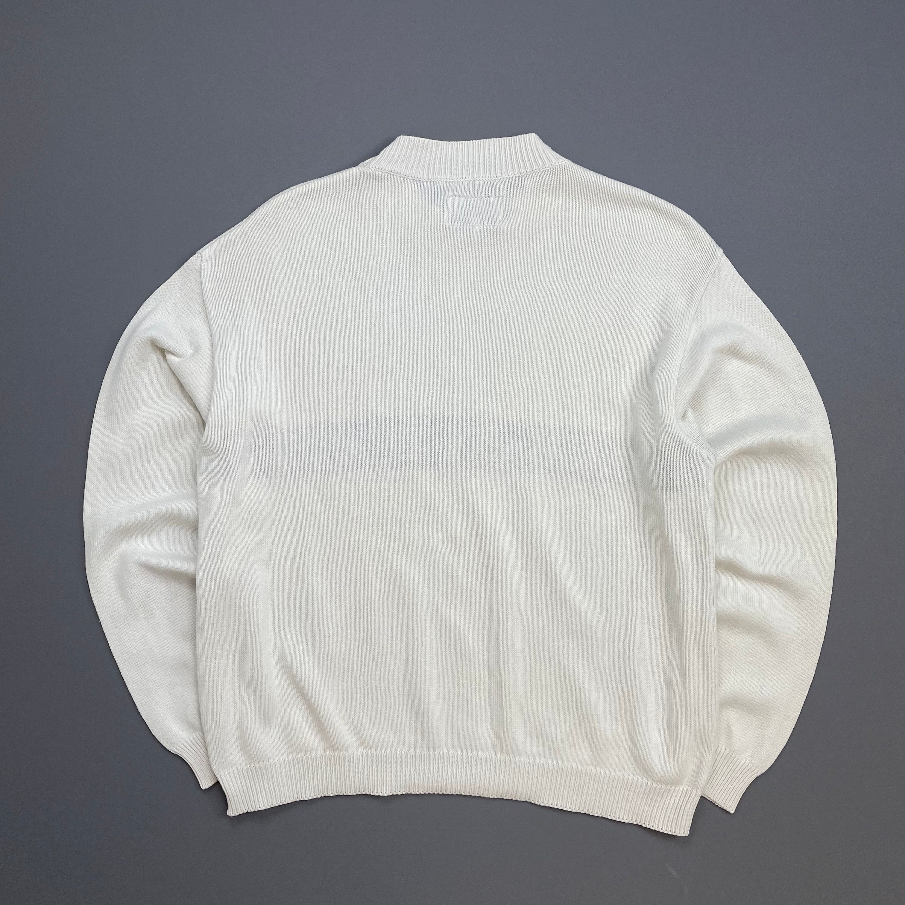 Armani Jeans White 90s Spellout Knit Jumper – Known Source