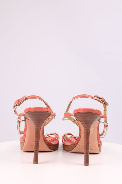 Valentino Coral embellished strap heel Coral 39 | UK 6, Gold