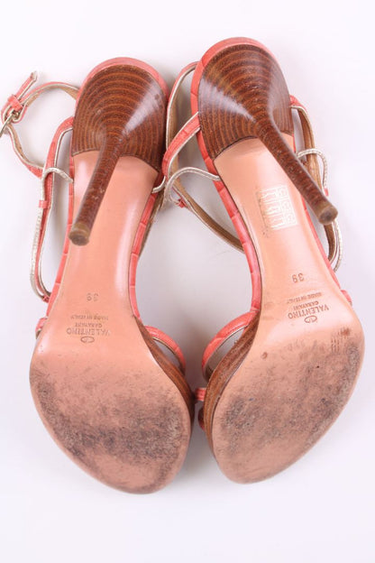 Valentino Coral embellished strap heel Coral 39 | UK 6, Gold