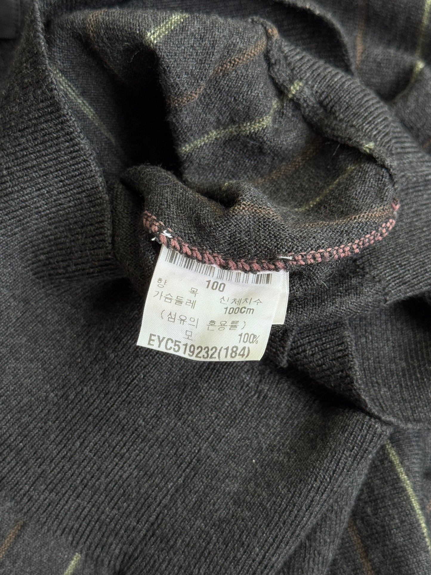 YSL Grey Stripe V Neck Sweater