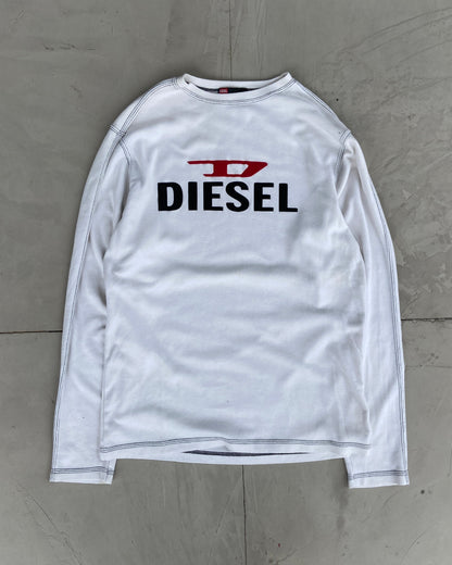 DIESEL LONG-SLEEVE LOGO TEE - L | Large, White
