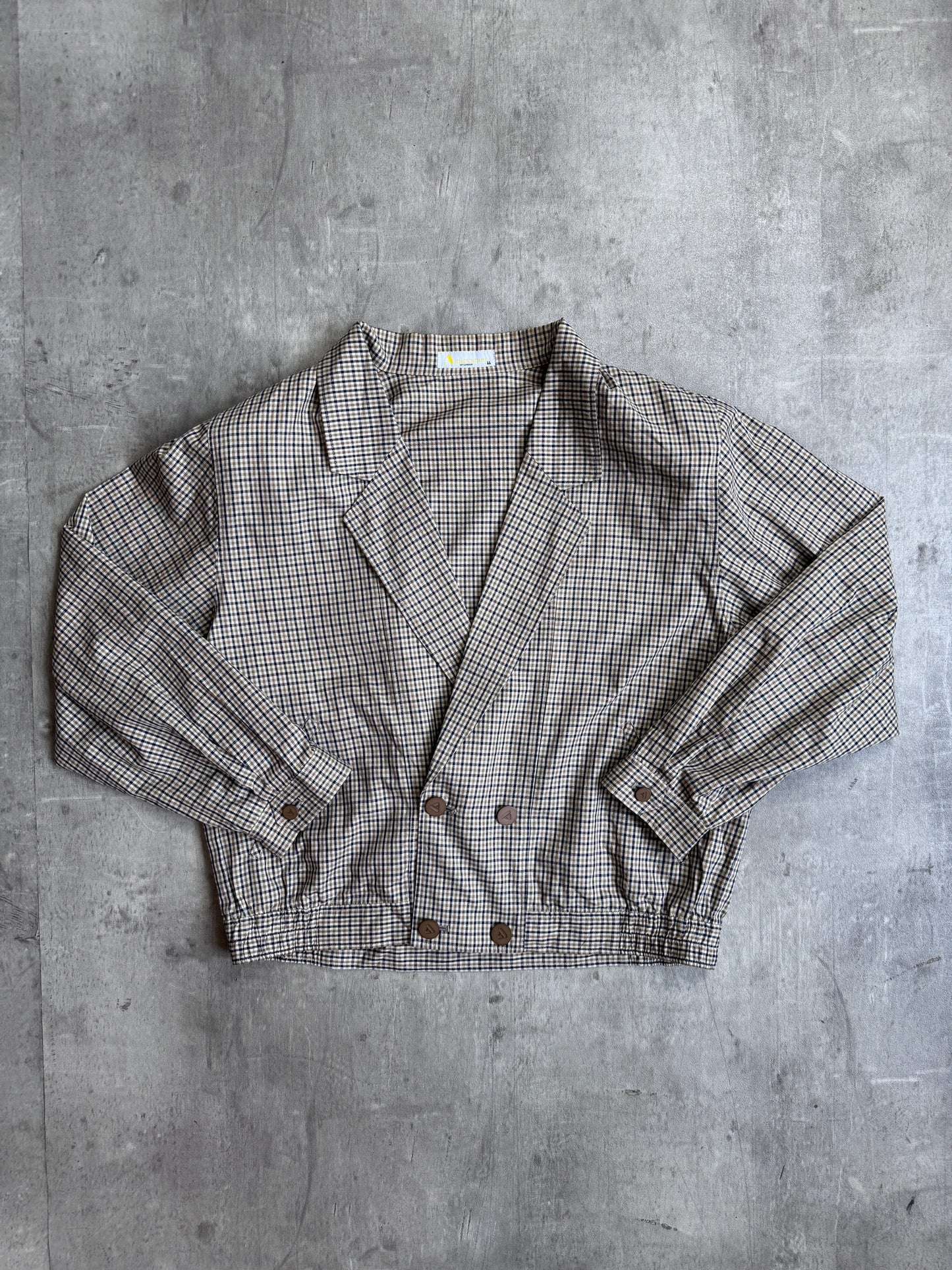 Aquascutum Check Double Breasted Shirt Jacket