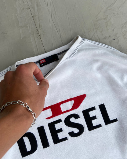 DIESEL LONG-SLEEVE LOGO TEE - L | Large, White