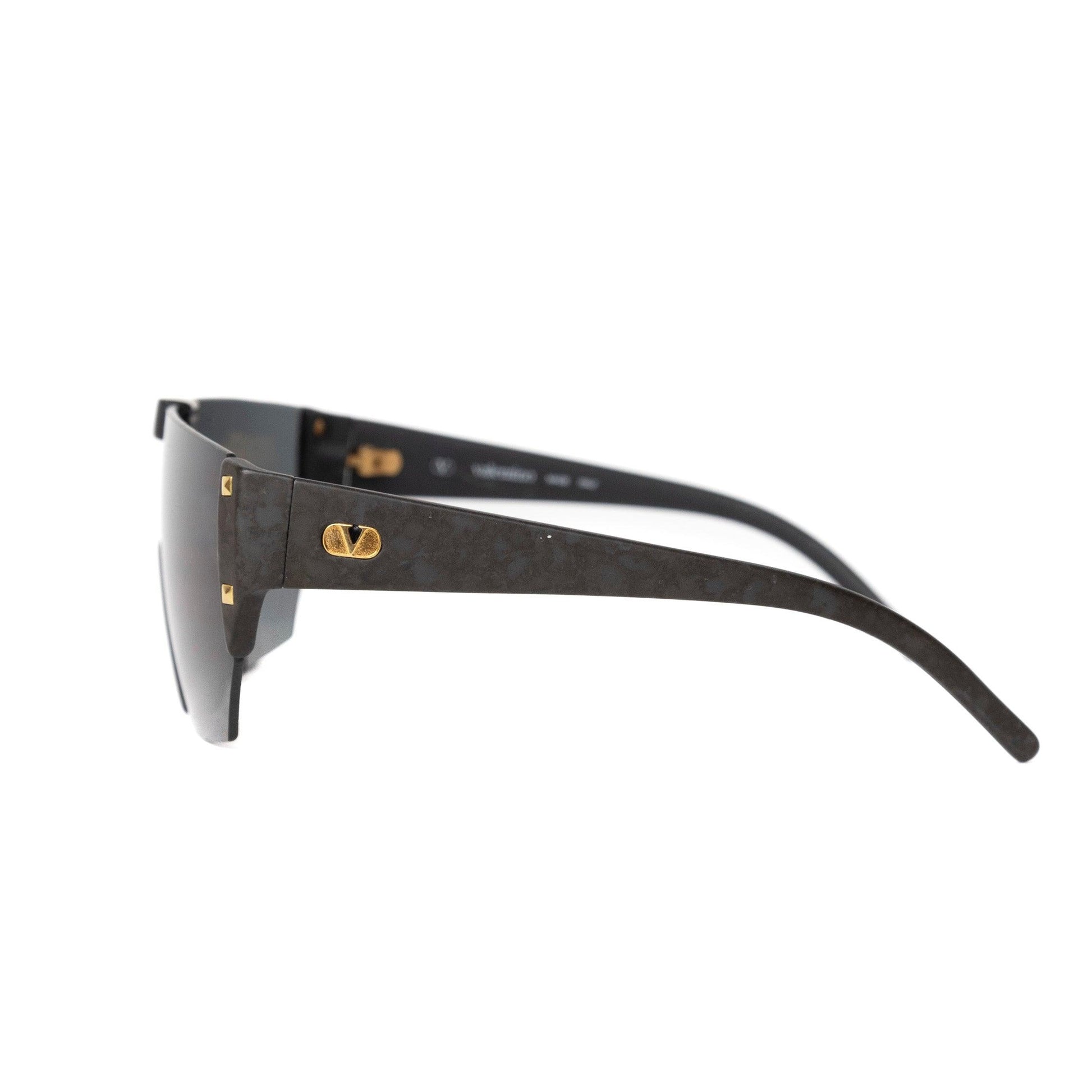 Valentino Black Shield Sunglasses - Known Source