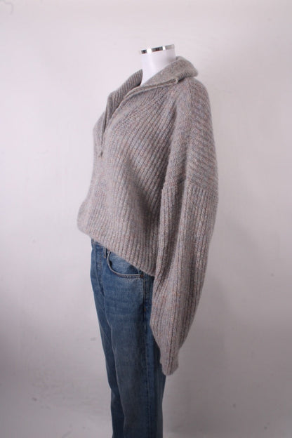 Isabel Marant Etoile L/S Half Zip Jumper Grey 8 | O/S, Grey