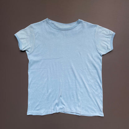 Vintage Blue 60s/70s Fitted T-Shirt | Medium, Blue