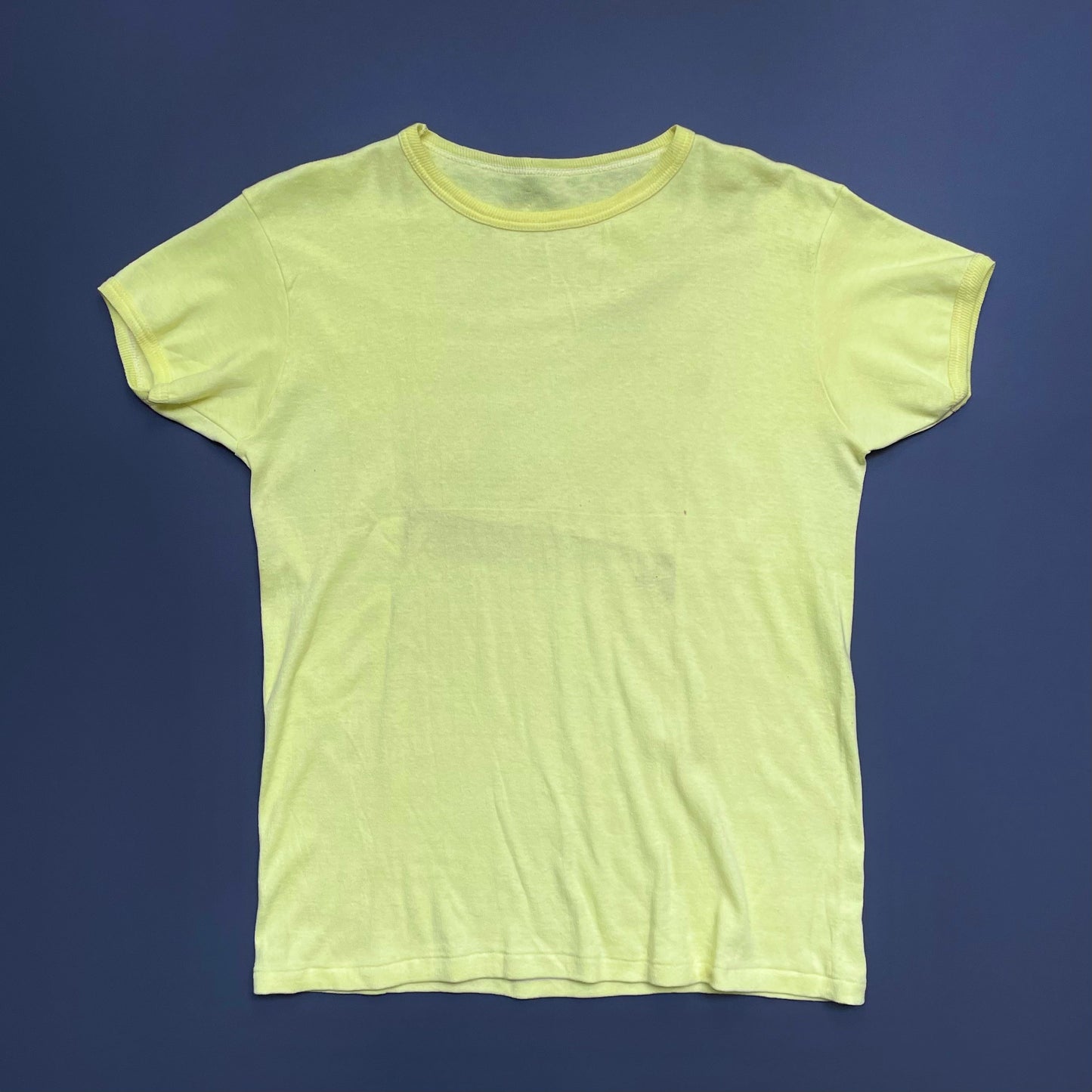 Vintage Yellow 60s/70s Fitted T-Shirt | Medium, Yellow