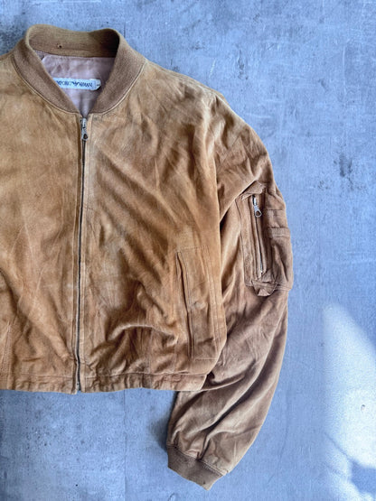 1998 Emporio Armani Beige Suede Bomber
