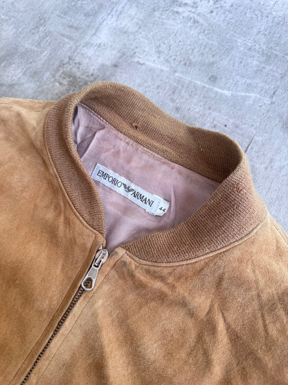 1998 Emporio Armani Beige Suede Bomber