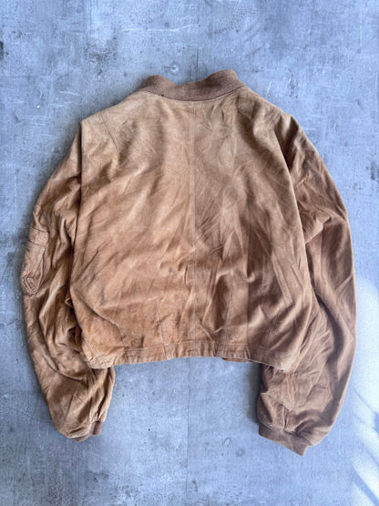 1998 Emporio Armani Beige Suede Bomber