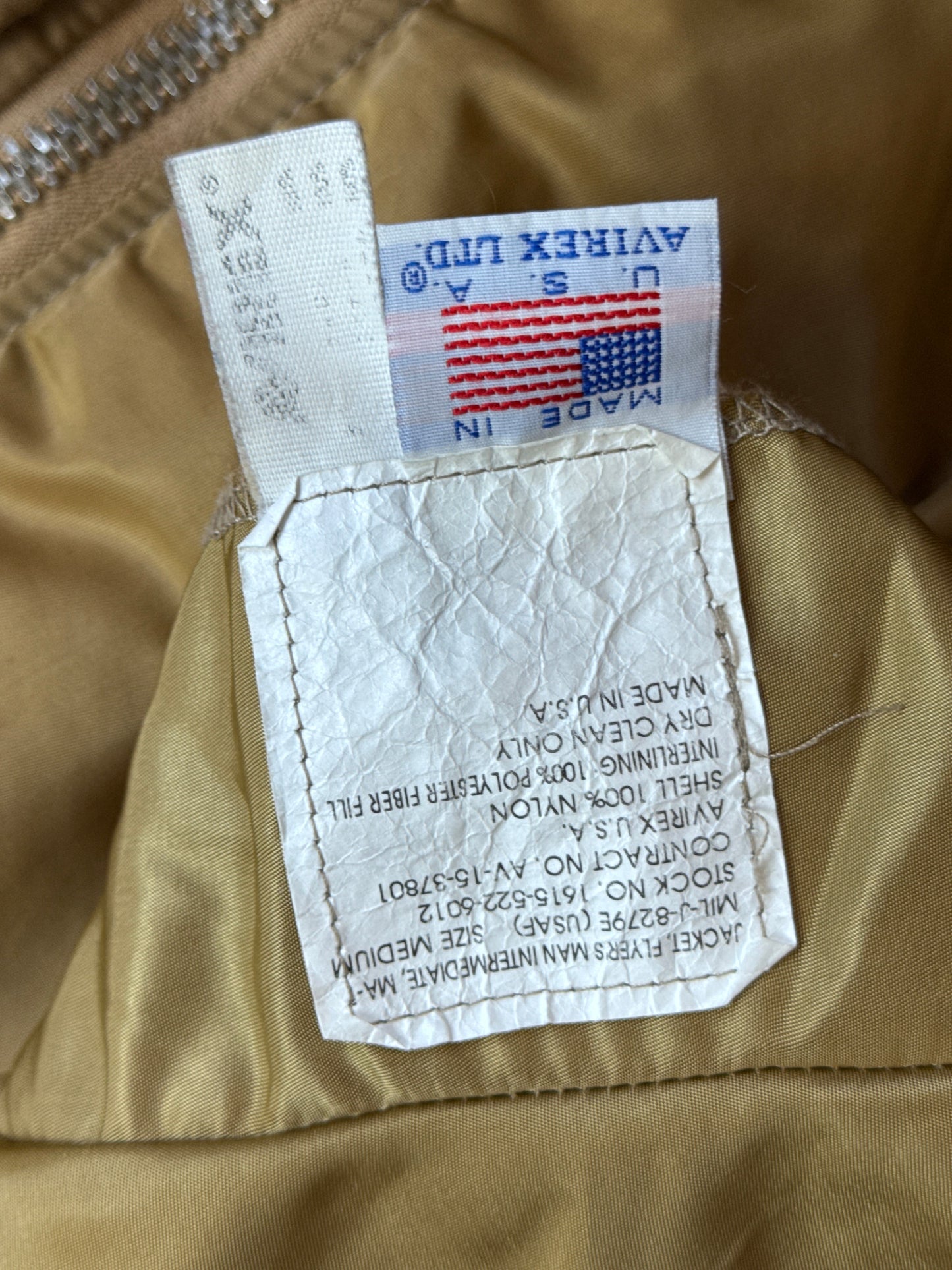 Avirex Gold Spellout Bomber Jacket