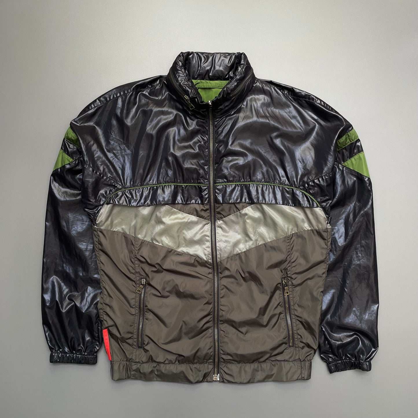 Prada Sport Black, Green & Grey 2008 Translucent Windbreaker | Medium, Multicoloured