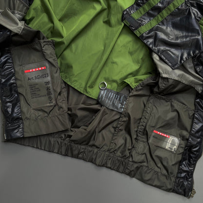 Prada Sport Black, Green & Grey 2008 Translucent Windbreaker | Medium, Multicoloured