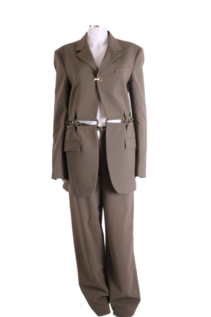 Dion Lee Rope Detail Trouser Suit Khaki M | O/S, Khaki