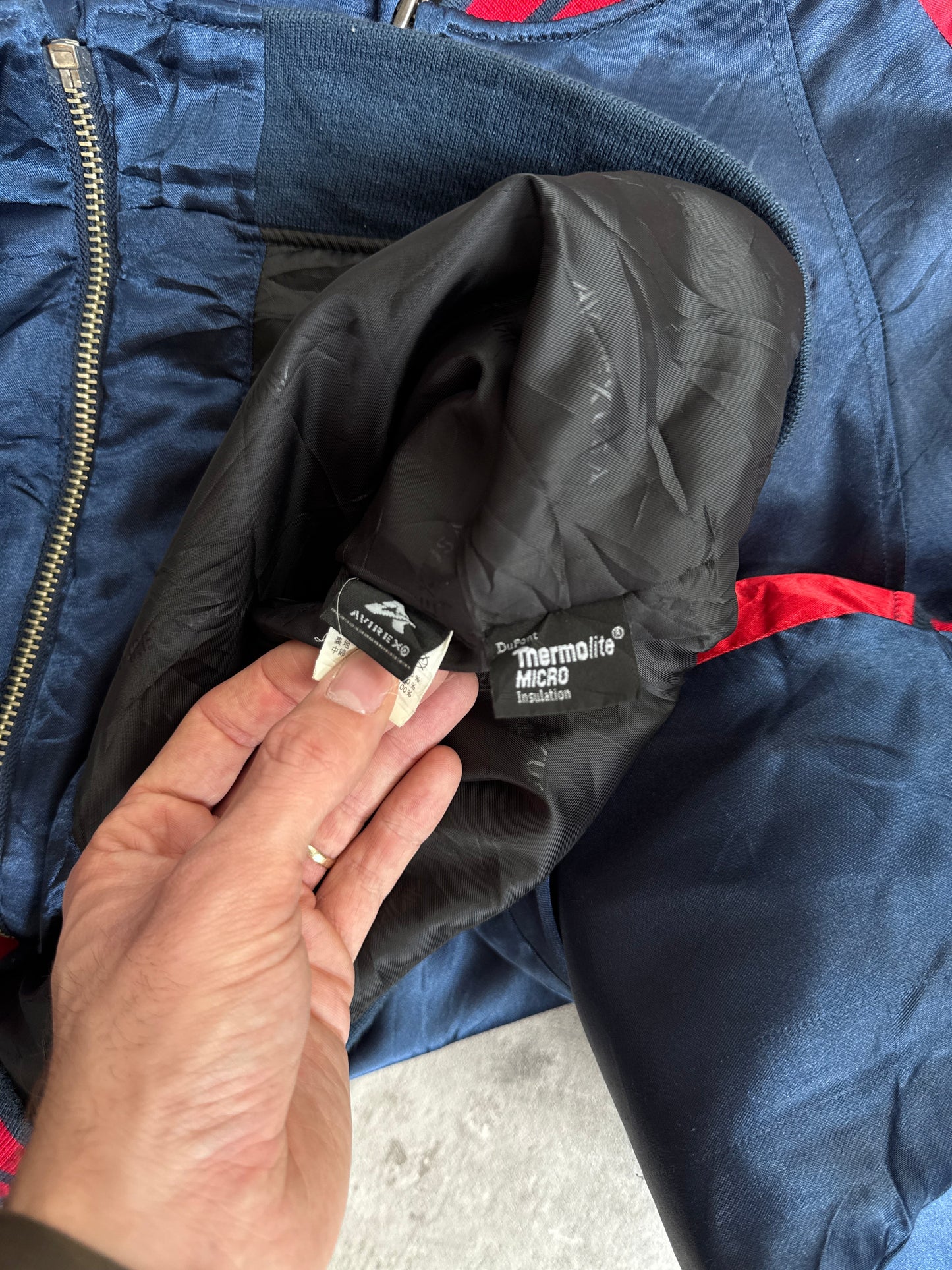 Avirex Two Tone Satin Varsity Jacket