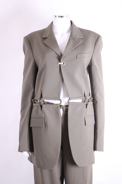 Dion Lee Rope Detail Trouser Suit Khaki M | O/S, Khaki