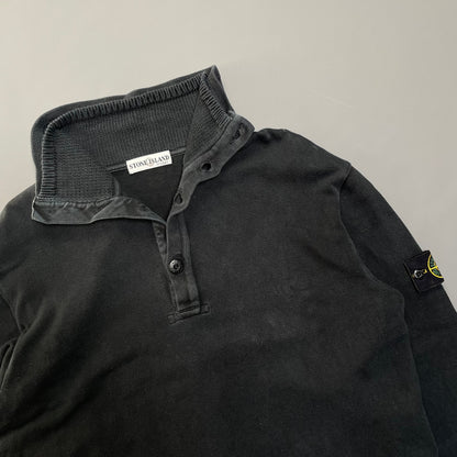 Stone Island Black Knit-Lined Collar Jumper AW00 | Large, Black