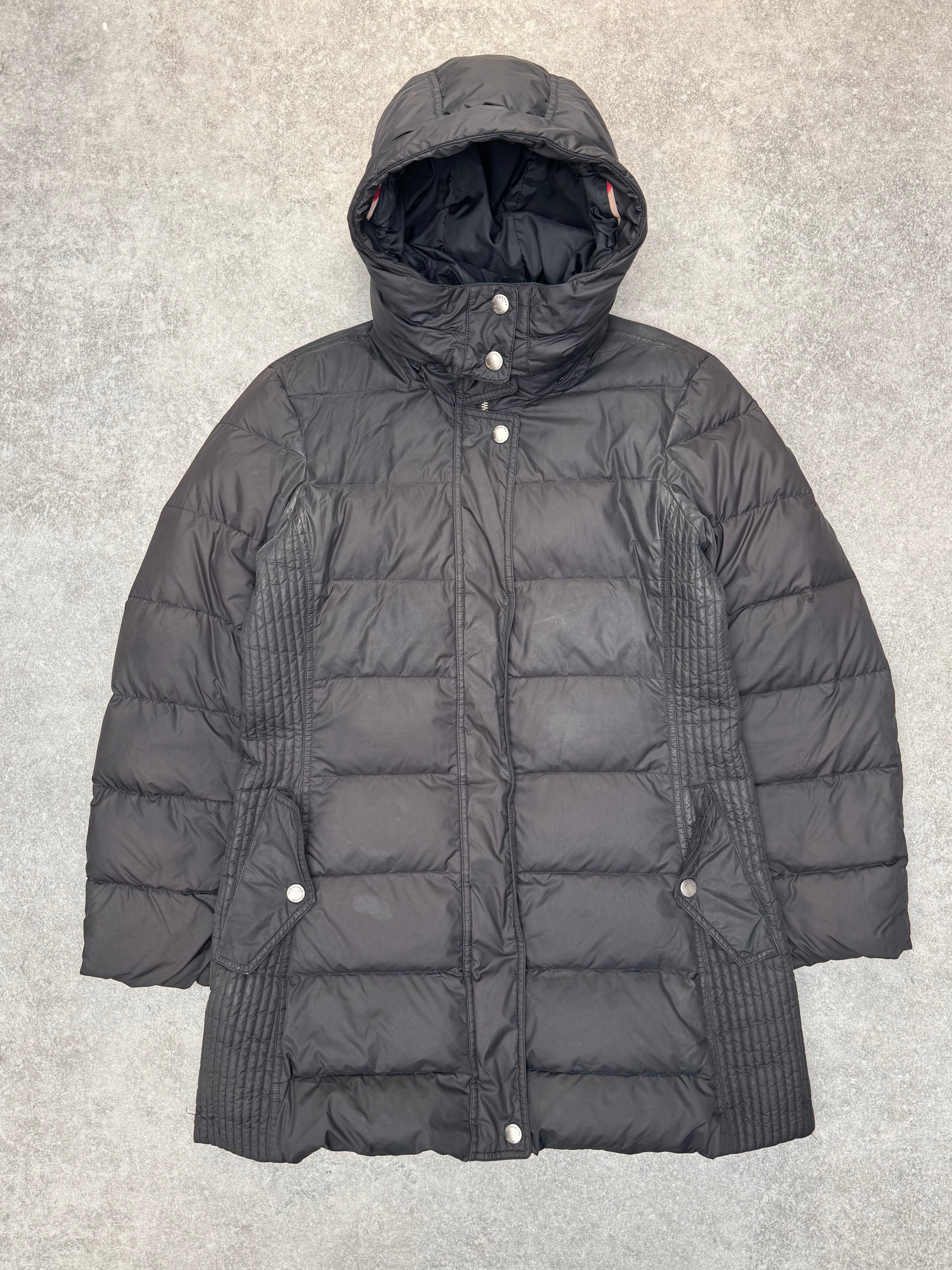 Burberry Black Nova Check Lined Hooded Puffer Down Coat – Known Source