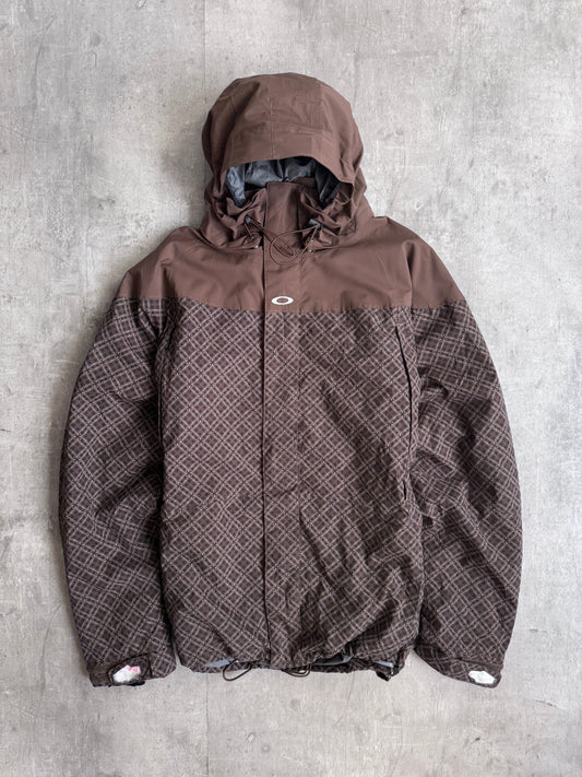 Oakley Brown Abstract Hooded Jacket