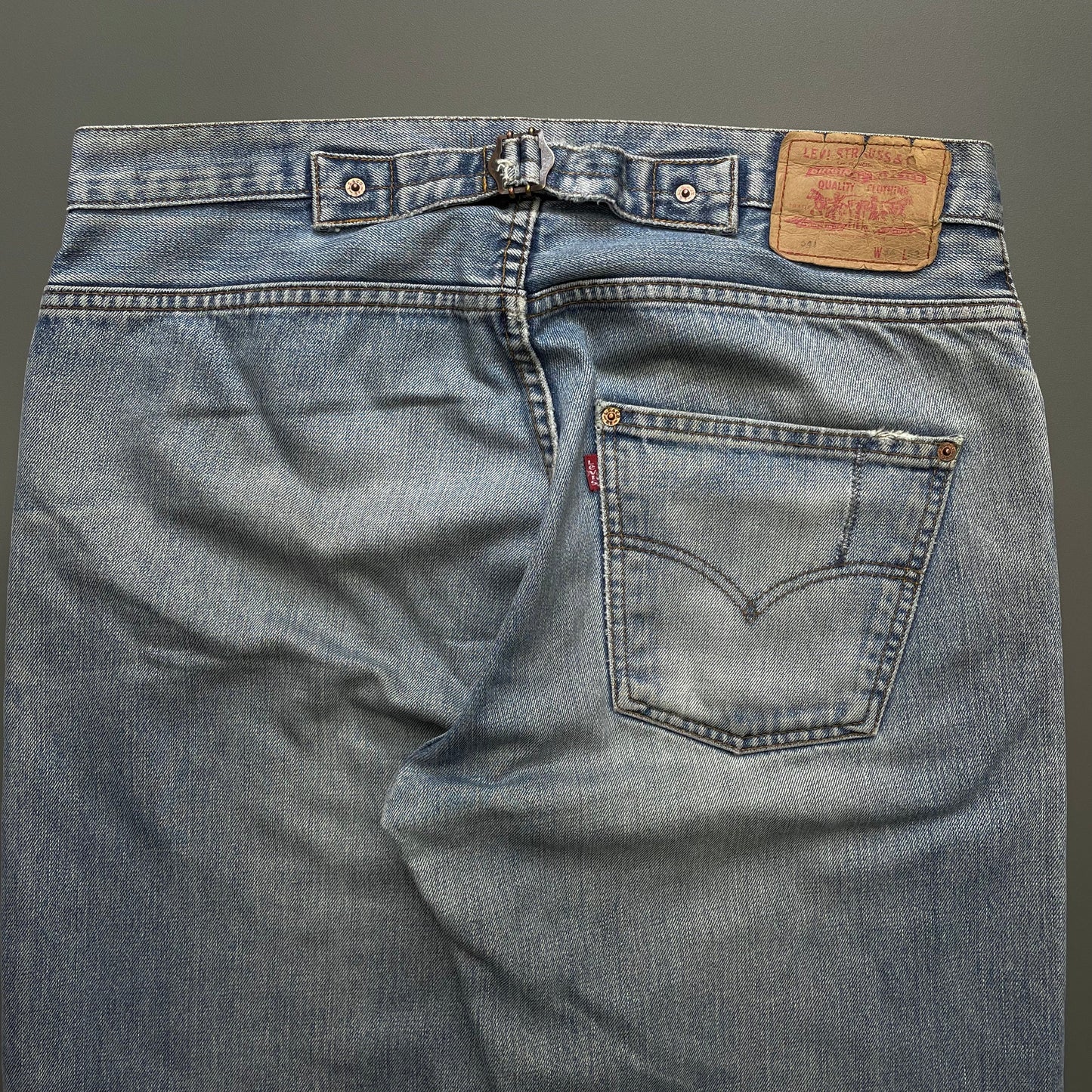 Levi's 541 Blue Cinchback Denim Jeans | Large, Blue