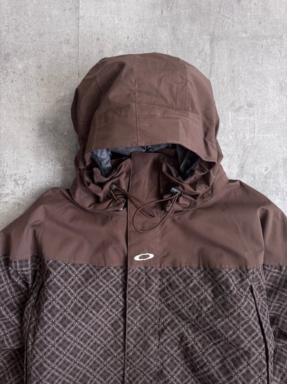 Oakley Brown Abstract Hooded Jacket