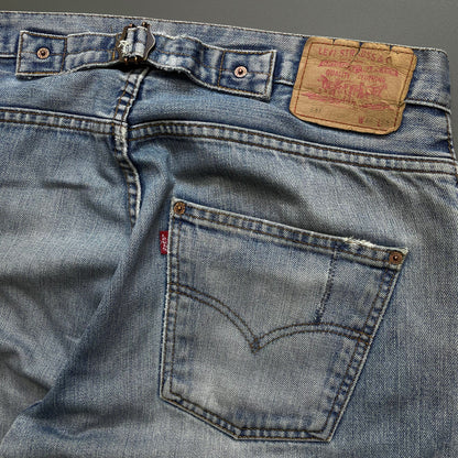 Levi's 541 Blue Cinchback Denim Jeans | Large, Blue