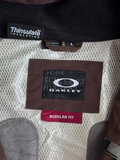 Oakley Brown Abstract Hooded Jacket