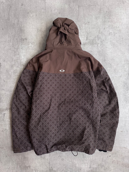 Oakley Brown Abstract Hooded Jacket