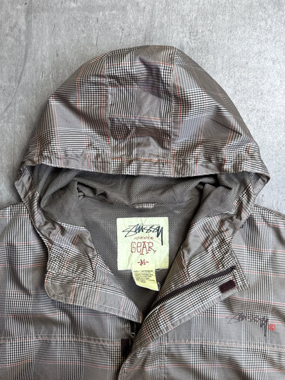 Stussy Brown Check Hooded Rain Coat