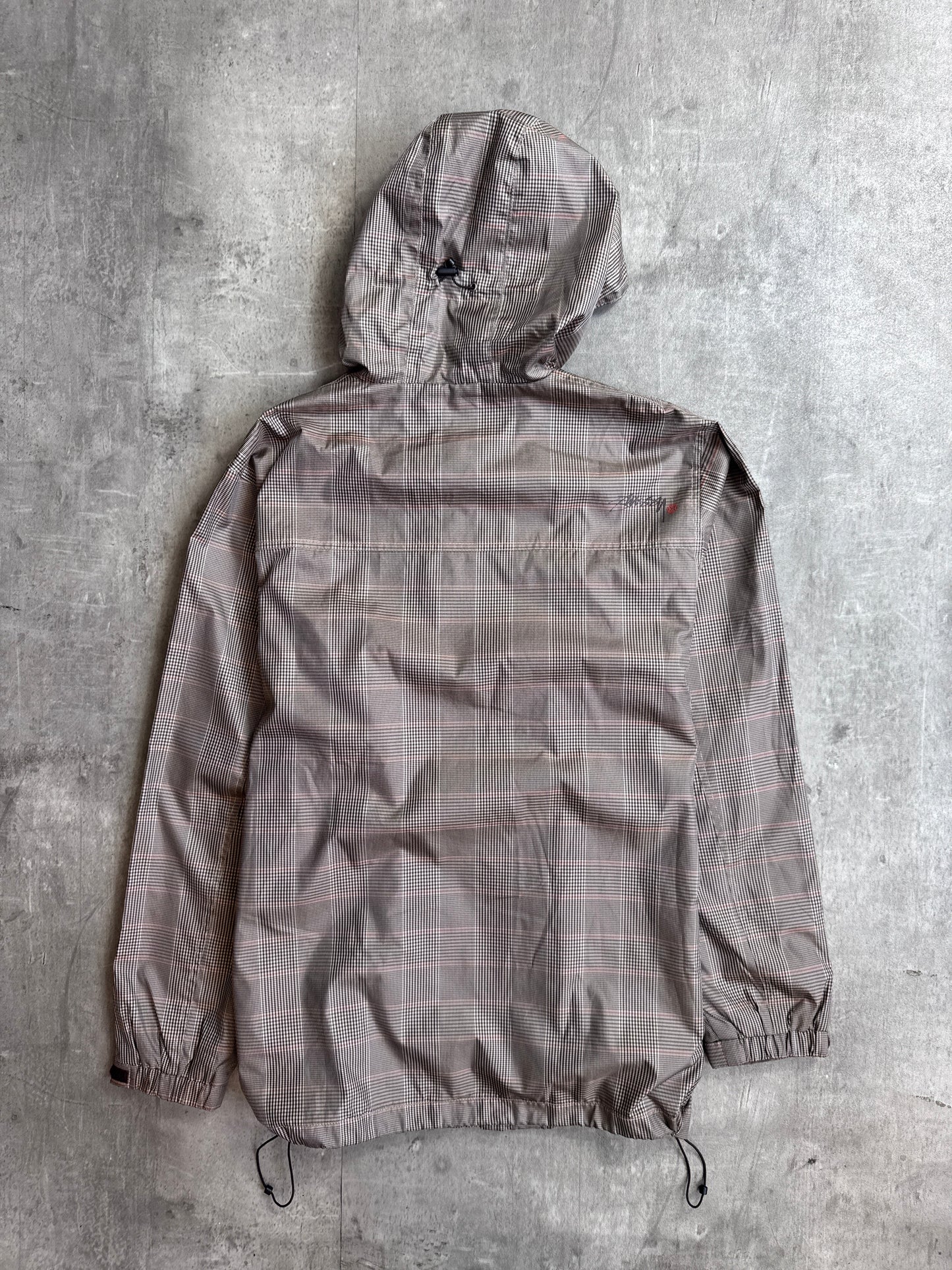 Stussy Brown Check Hooded Rain Coat