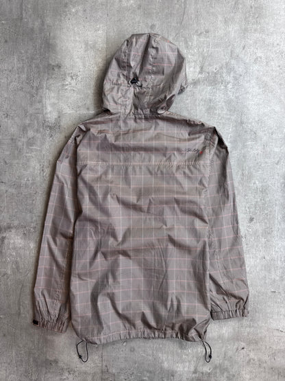 Stussy Brown Check Hooded Rain Coat