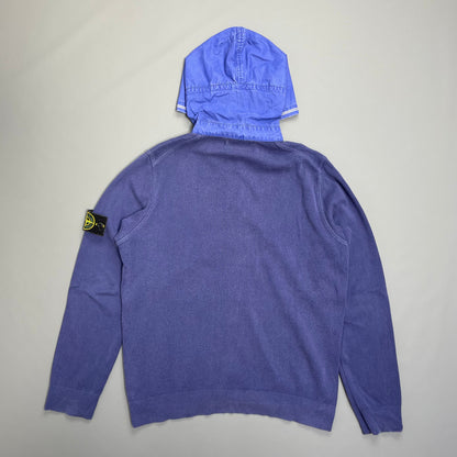 Stone Island Hooded Cardigan Jumper | Medium, Blue