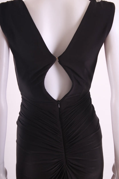 Rhea Costa Evening Beaded Ruched Evening Dress Black XS | Default Title, Black
