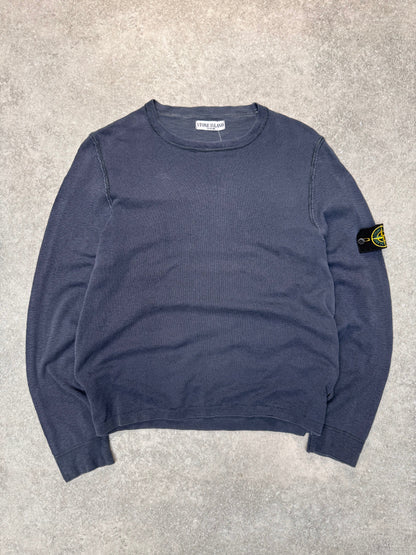 S/S 2006 Stone Island Navy Cotton Blend Crewneck Sweater