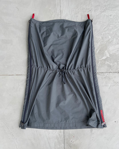 PRADA SPORT NYLON DRAWSTRING MIDI SKIRT - S/M | Small, Multicoloured