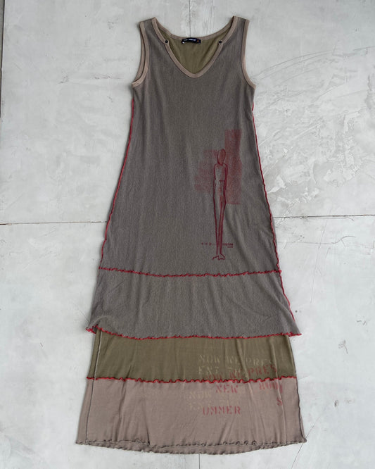 COP COPINE MESH STYLE GRAPHIC DRESS - M