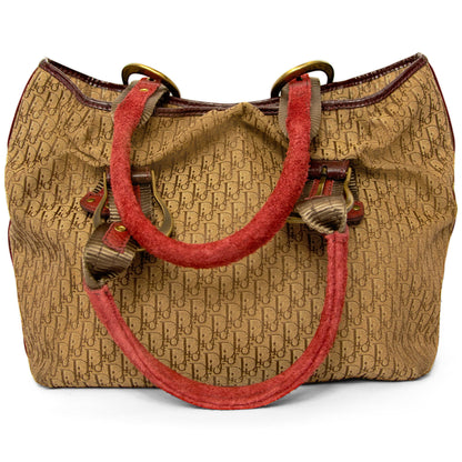 2007 Christian Dior Diorissimo Oblique Suede Canvas Tote SC: 5782