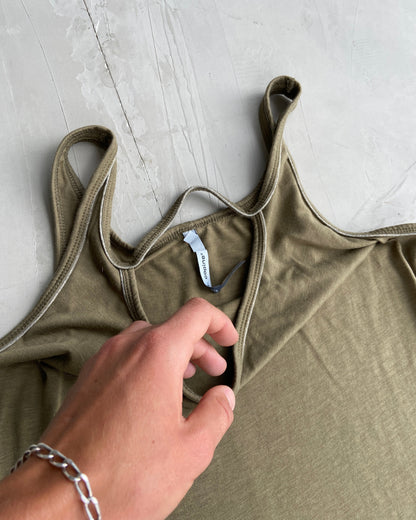 COP COPINE KHAKI COTTON MAXI DRESS - S