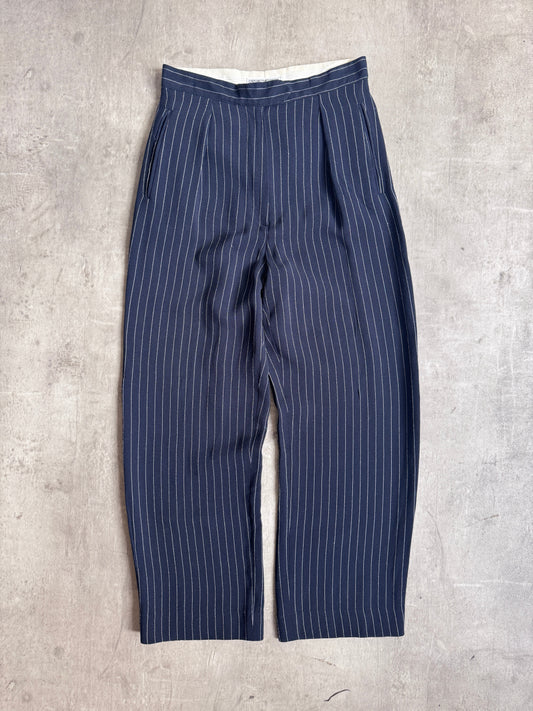 1980's Emporio Armani Pinstripe Single Pleat Trousers