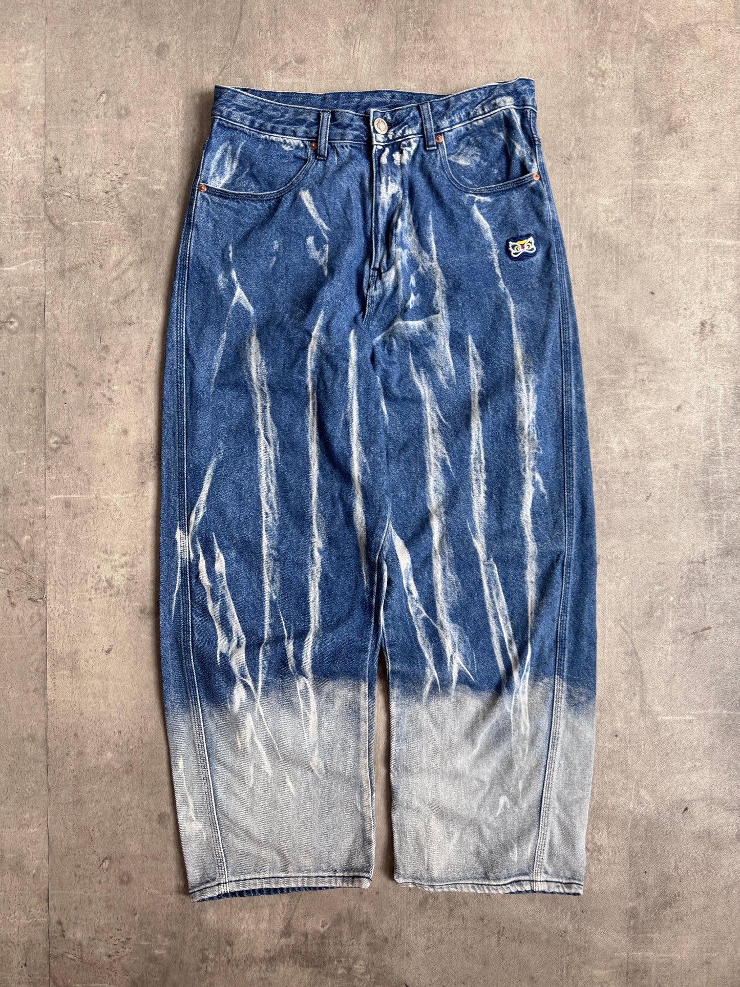 HEA Denim Acid Streak Wide Leg Denim Jeans