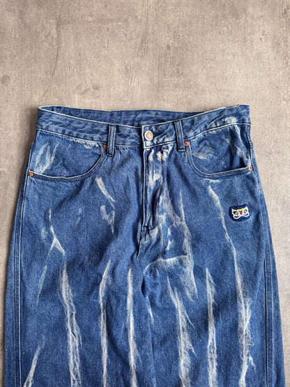 HEA Denim Acid Streak Wide Leg Denim Jeans