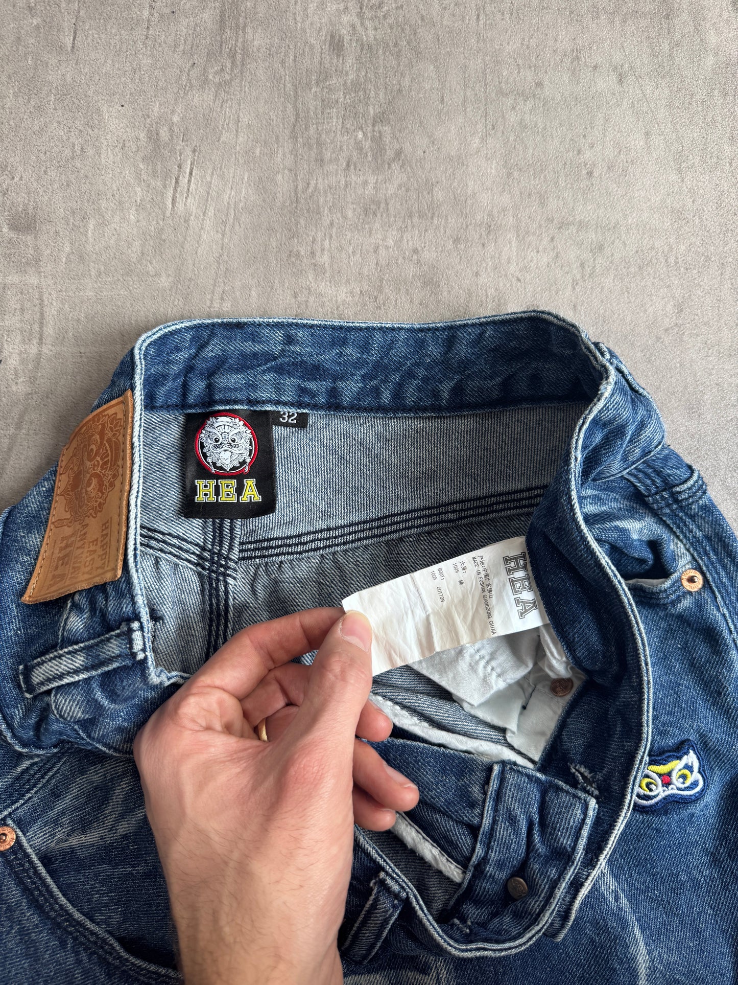 HEA Denim Acid Streak Wide Leg Denim Jeans