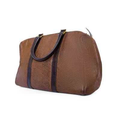 1980s Christian Dior Leather Embrossed Boston Bag