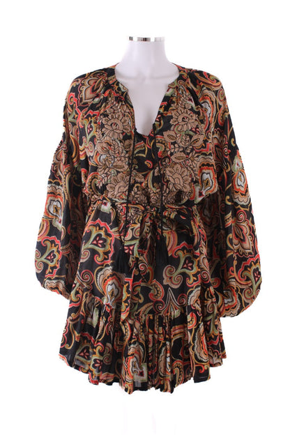 Miss June Dress long sleeved Black patterned One Size | Default Title, Black
