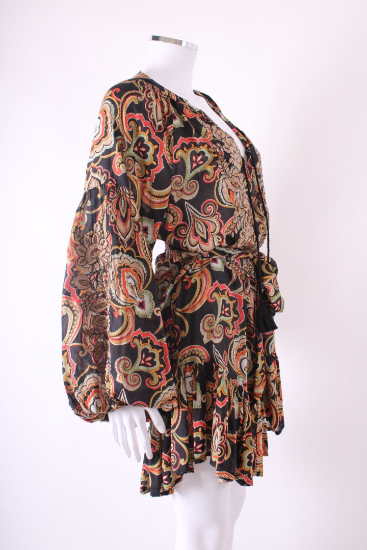 Miss June Dress long sleeved Black patterned One Size | Default Title, Black