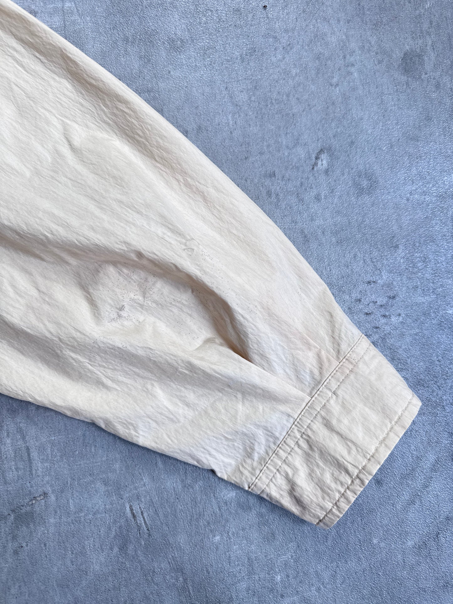 Burberry Cream Full Zip Lightweight Crinkle Harrington Jacket