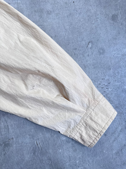 Burberry Cream Full Zip Lightweight Crinkle Harrington Jacket