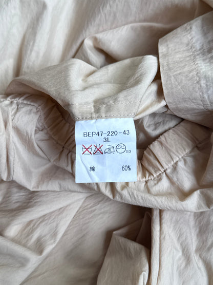 Burberry Cream Full Zip Lightweight Crinkle Harrington Jacket